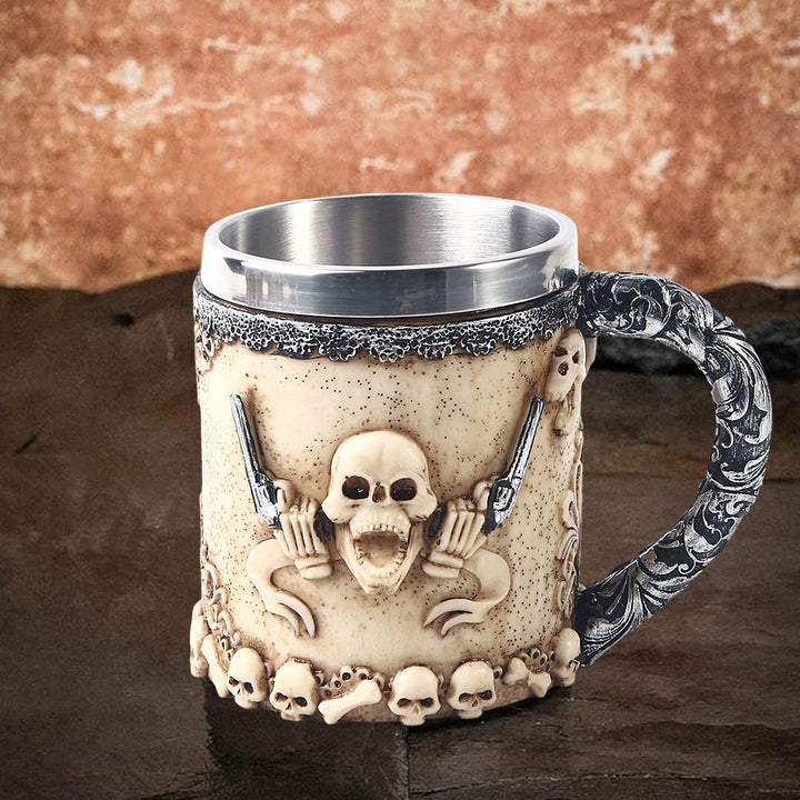 WorldNorse Revolverheld Totenkopf Tasse