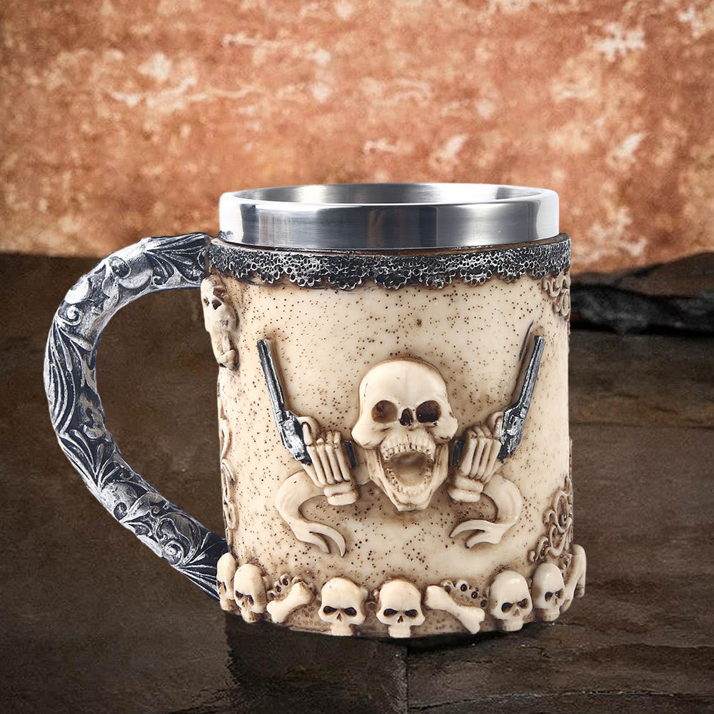 WorldNorse Revolverheld Totenkopf Tasse