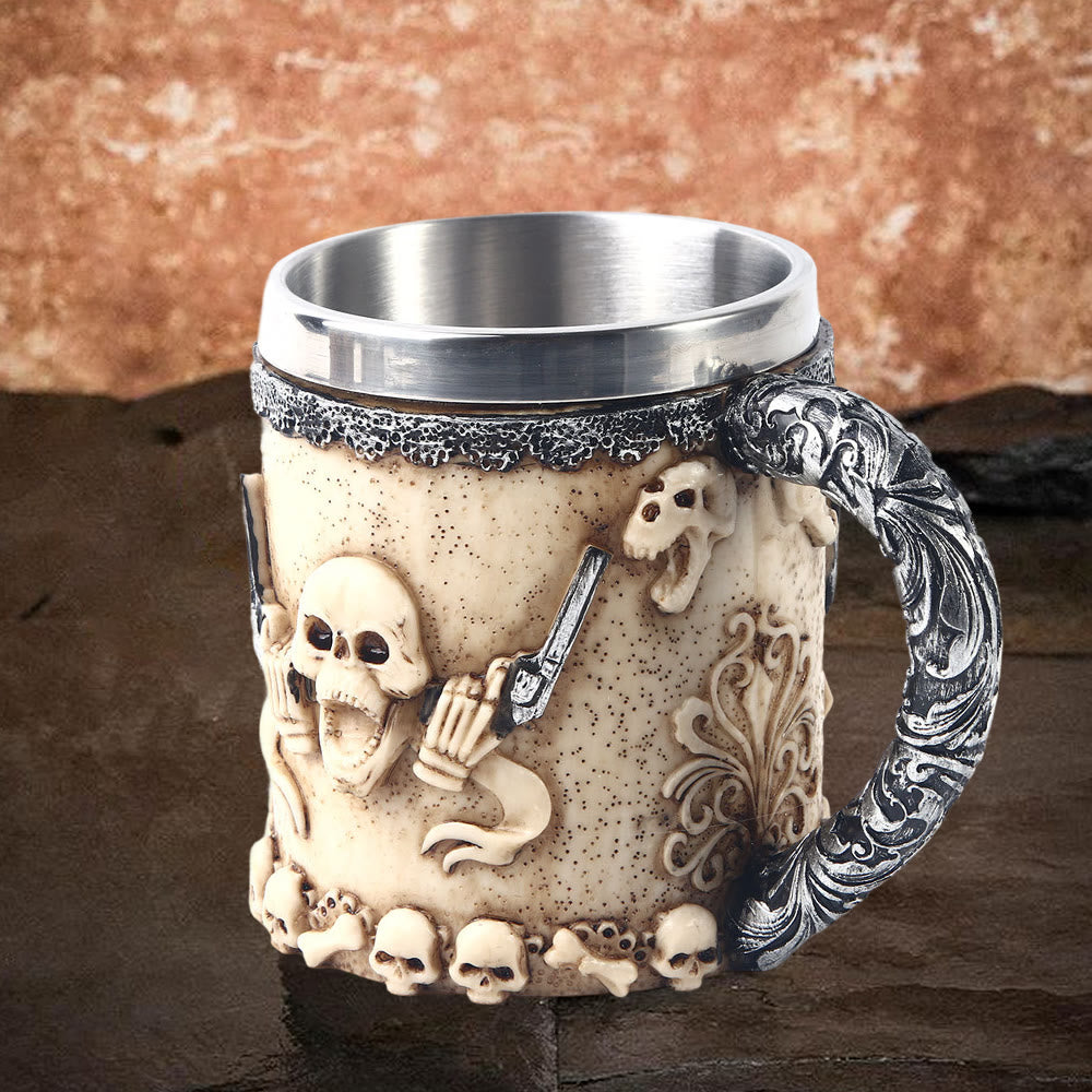 WorldNorse Revolverheld Totenkopf Tasse