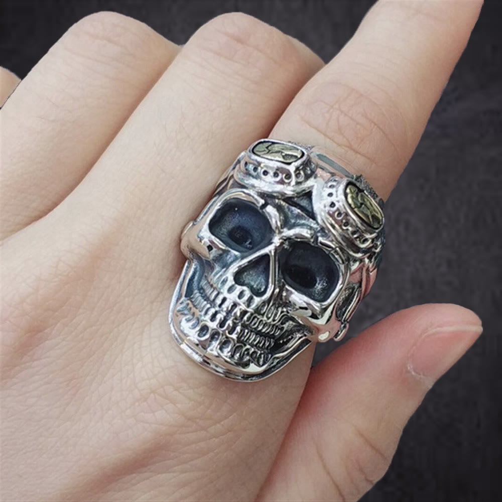 WorldNorse Totenkopf mit Pilotenglasring