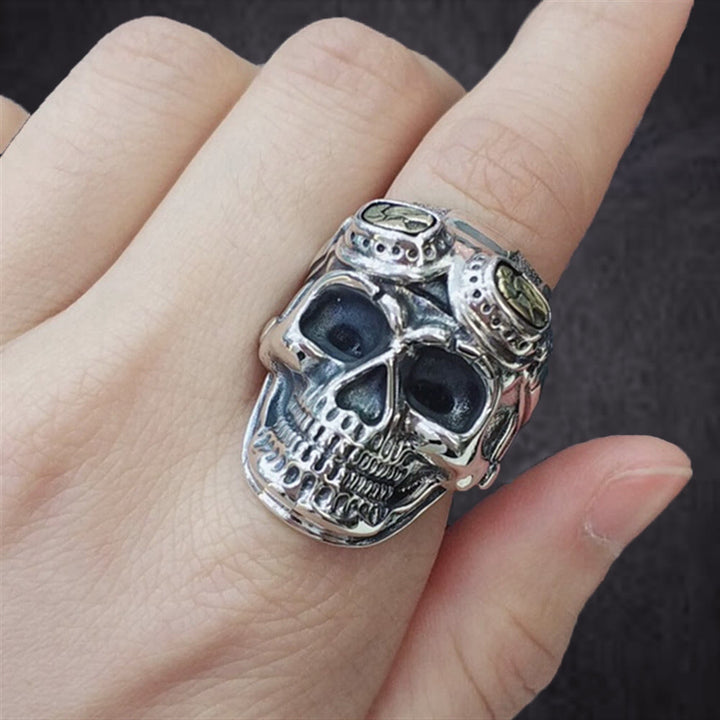 WorldNorse Totenkopf mit Pilotenglasring
