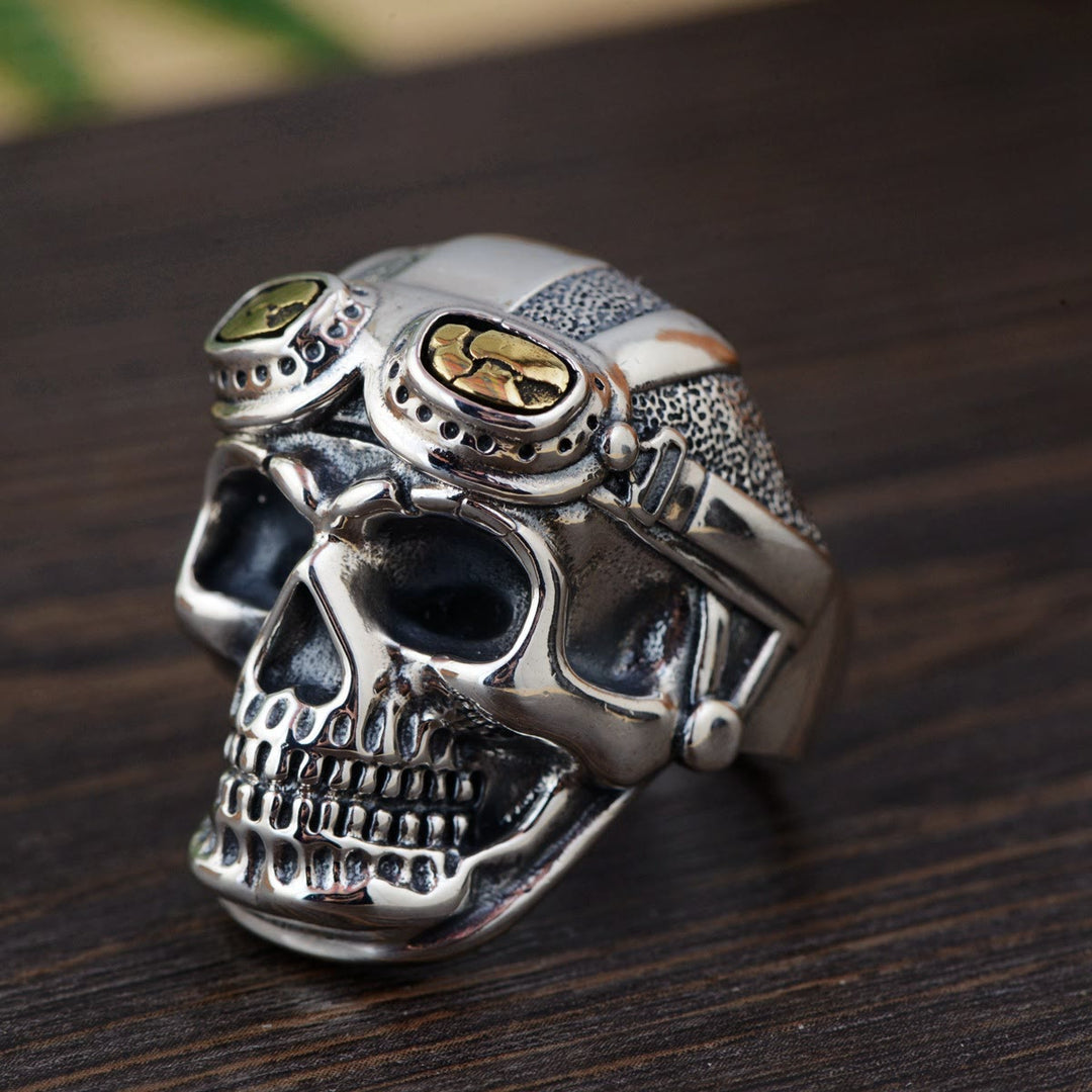 WorldNorse Totenkopf mit Pilotenglasring