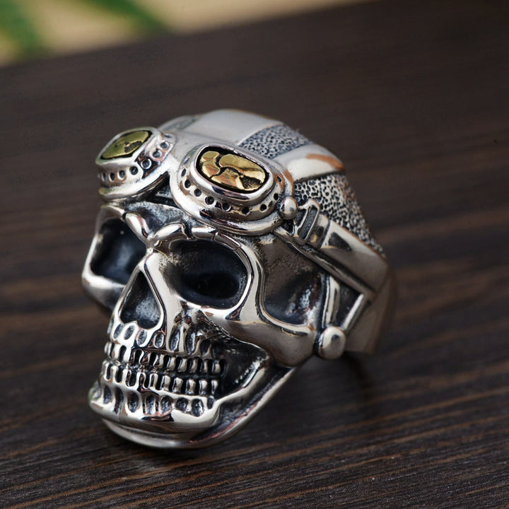 WorldNorse Totenkopf mit Pilotenglasring