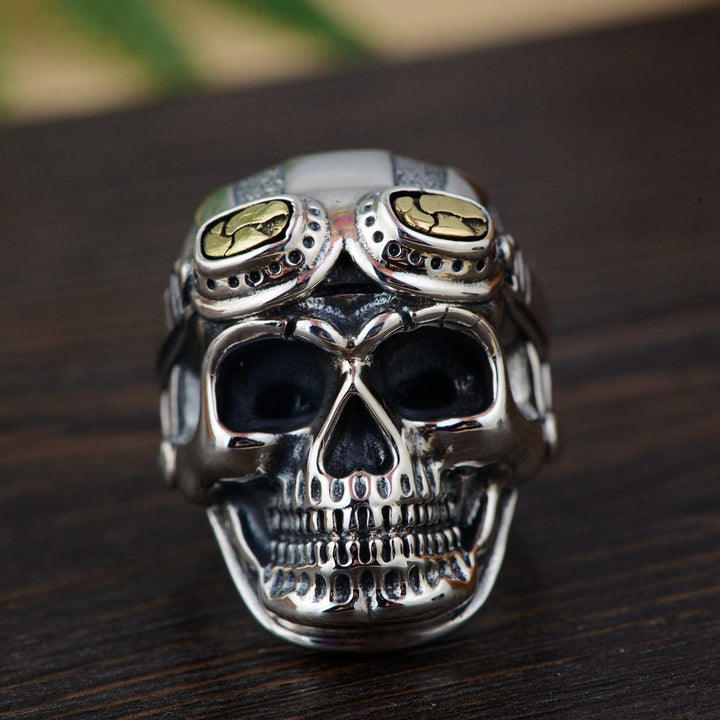 WorldNorse Totenkopf mit Pilotenglasring