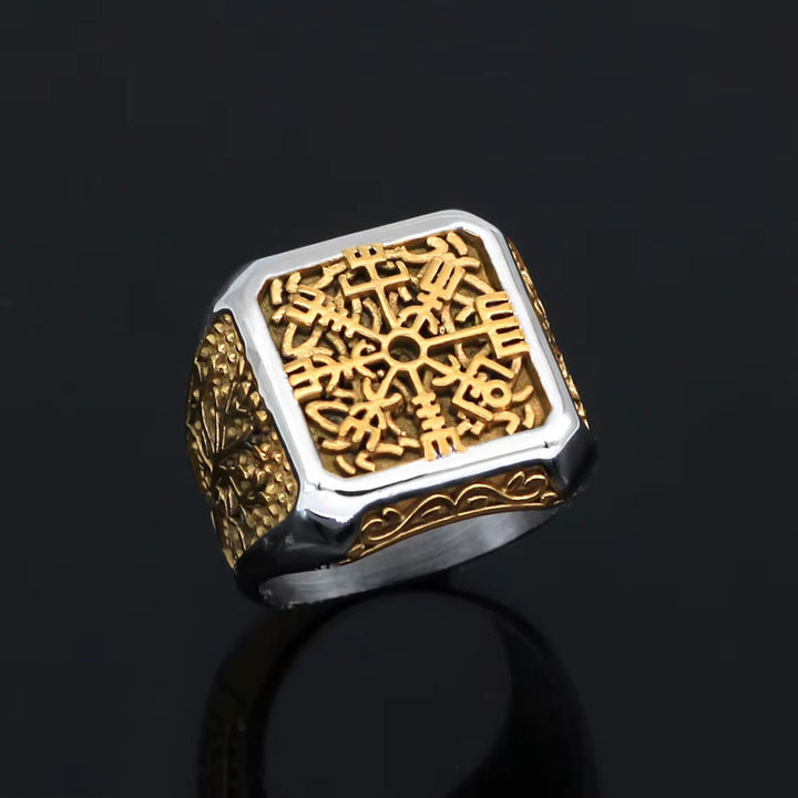 WorldNordischer Wikinger- Vegvisir mit Yggdrasil -Ring