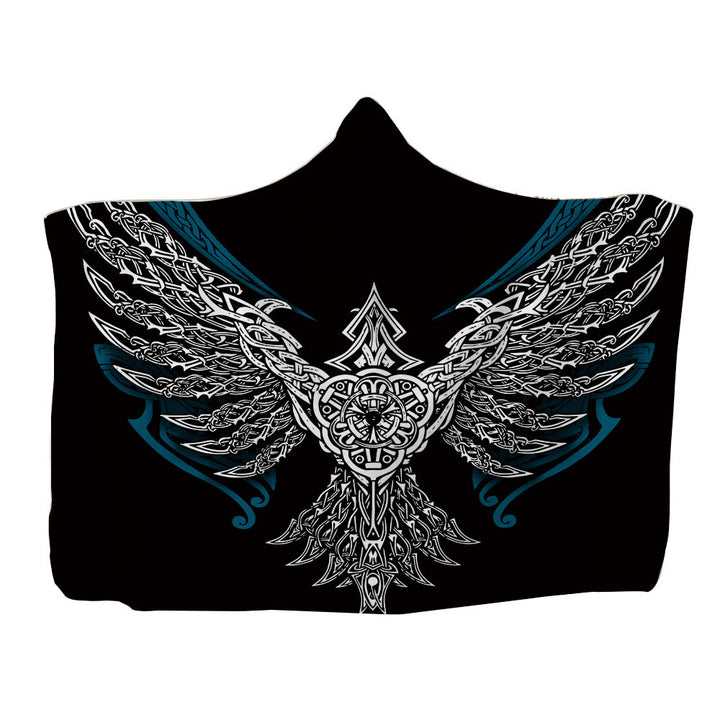 WorldNorse Raven Valknut Kapuzendecke - Raven - 150x200cm - image 5