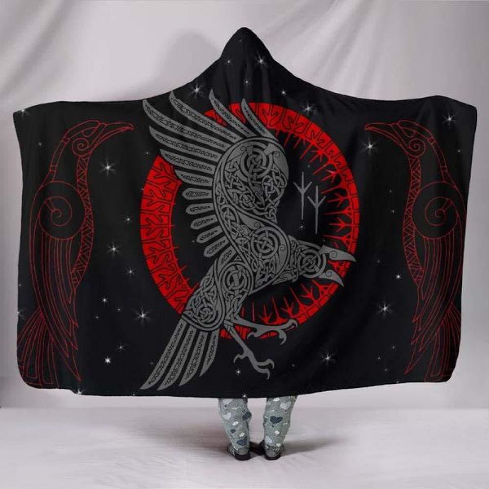 WorldNorse Raven Rune Kapuzendecke - Raven - 150x200cm - image 0