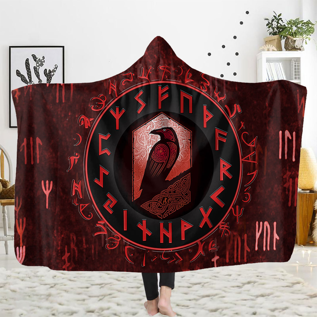 WorldNorse Raven Rune Kapuzendecke - Raven & Rune - 150x200cm - image 5