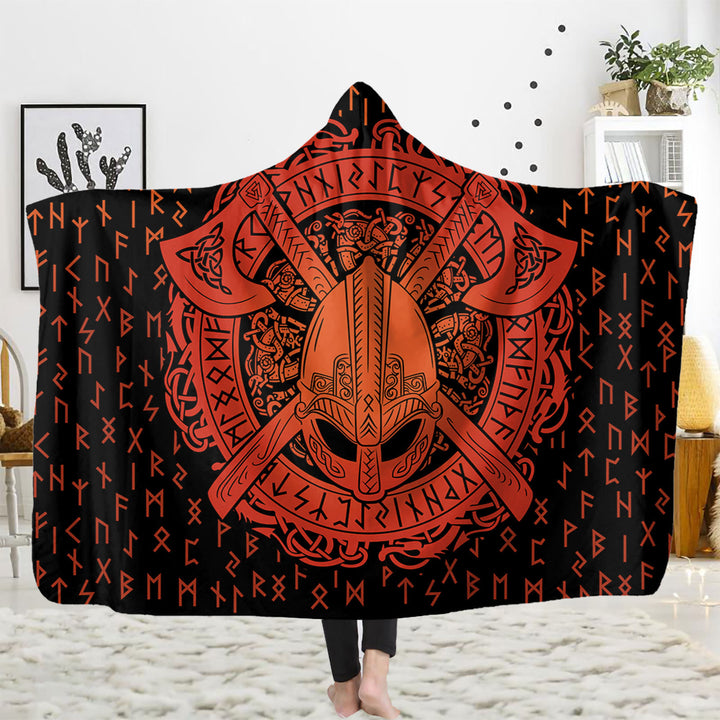 WorldNorse Viking Rune Kapuzendecke - Wikinger Axt - 150x200cm - image 4