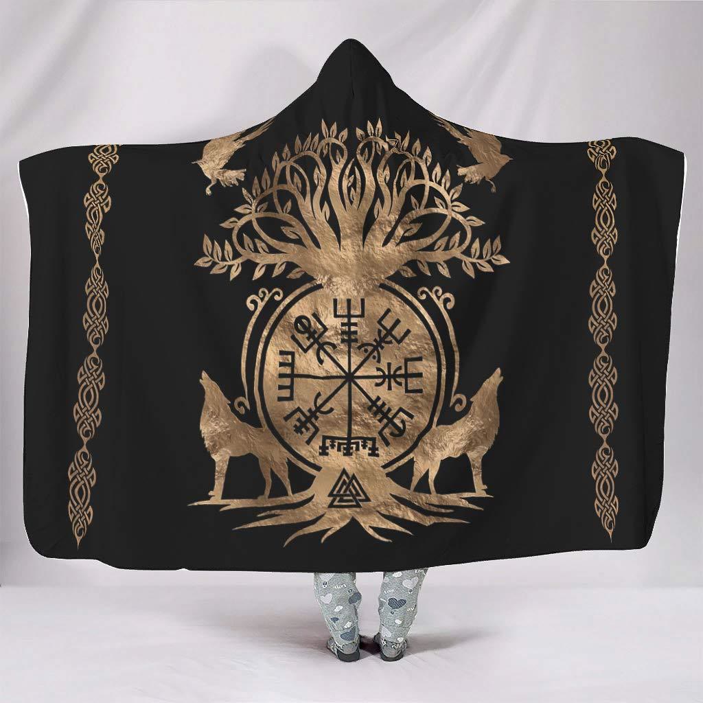 WorldNorse Odin Valknut Kapuzendecke - Vegvisir - 150x200cm - image 6