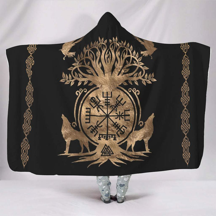 WorldNorse Odin Valknut Kapuzendecke - Vegvisir - 150x200cm - image 6