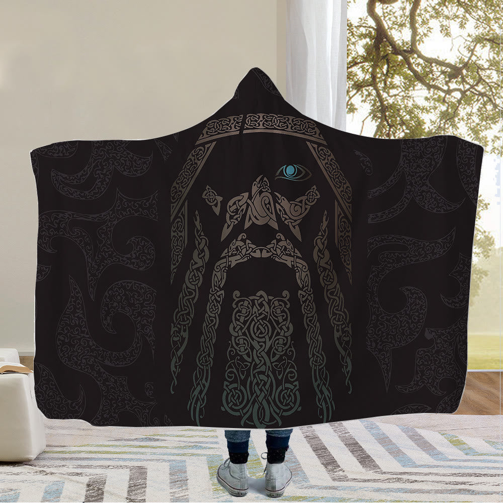 WorldNorse Odin Valknut Kapuzendecke - Odin - 150x200cm - image 0
