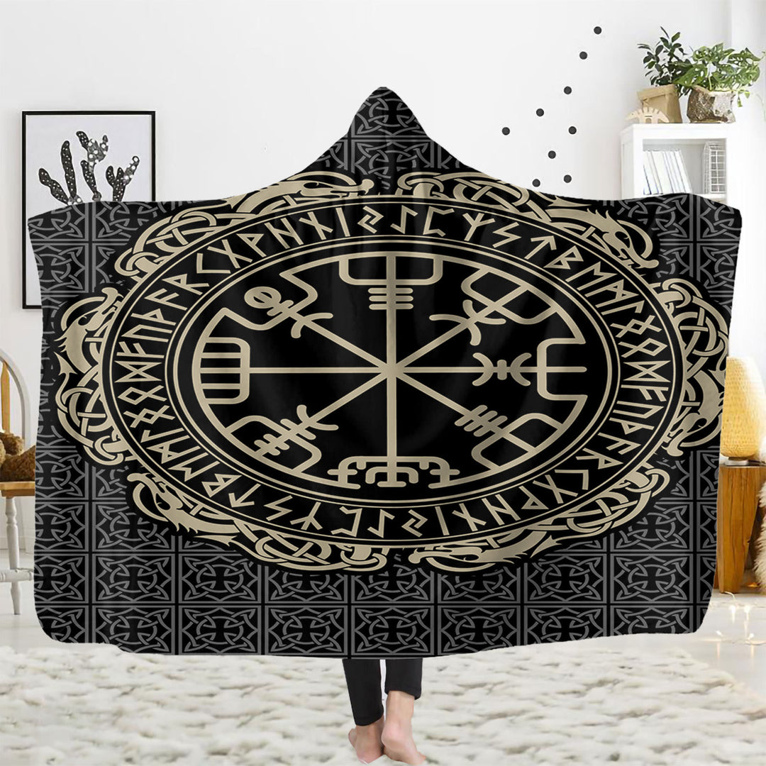 WorldNorse Wikinger Axt Kapuzendecke - Vegvisir - 150x200cm - image 5