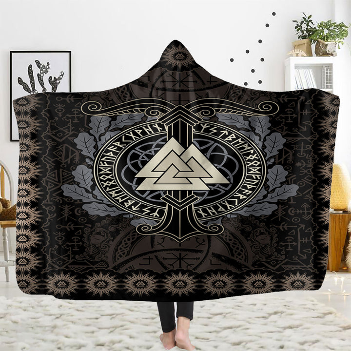 WorldNorse Wikinger Axt Kapuzendecke - Valknut - 150x200cm - image 4