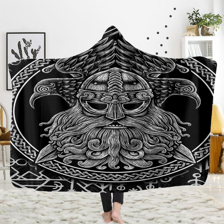 WorldNorse Wikinger Axt Kapuzendecke - Raven & Krieger - 150x200cm - image 8