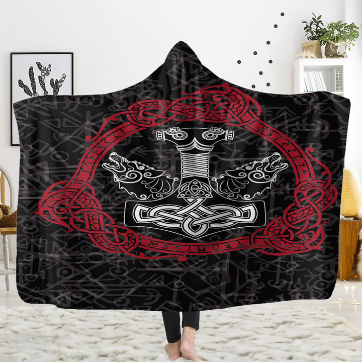 WorldNorse Wikinger Axt Kapuzendecke - Mjölnir - 150x200cm - image 2