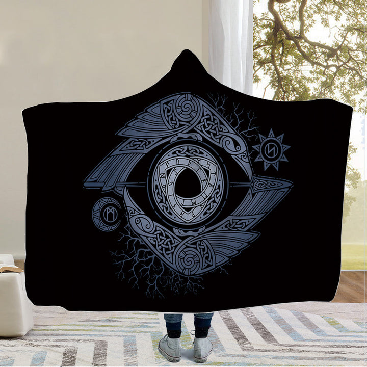 WorldNorse Wolves Rune Kapuzendecke - Rabe mit Auge - 150x200cm - image 3
