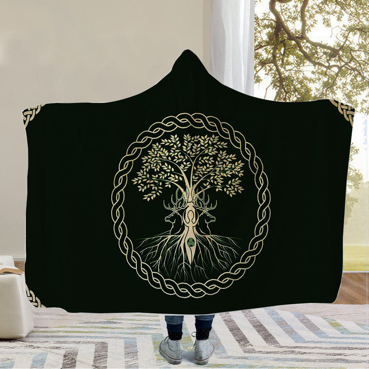 WorldNorse Wolves Rune Kapuzendecke - Yggdrasil - 150x200cm - image 5