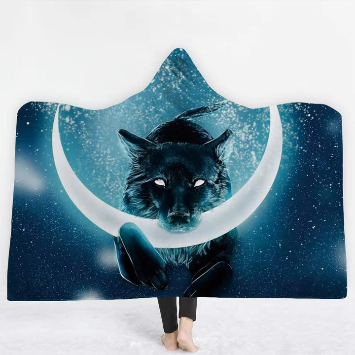 WorldNorse Crown Wolves Kapuzendecke - Mondwölfe - 150x200cm - image 3