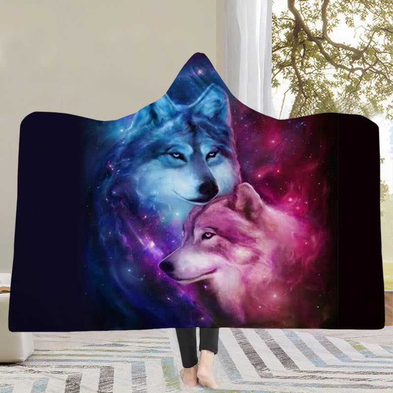 WorldNorse Mystic Wolves Kapuzendecke - Nebelwölfe - 150x200cm - image 0