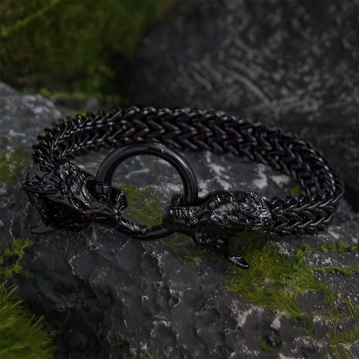 WorldNorse Fenrir's Bite - Kettenanhänger mit Wolf aus Edelstahl