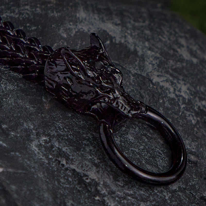 WorldNorse Fenrir's Bite - Kettenanhänger mit Wolf aus Edelstahl
