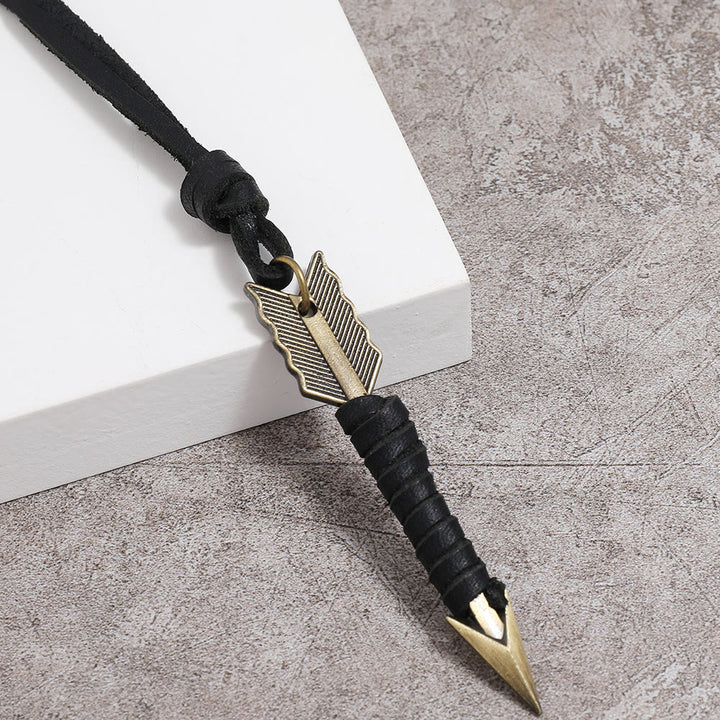 WorldNorse Vintage Arrow Finn Lederhalskette