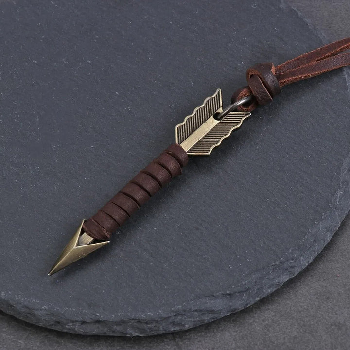 WorldNorse Vintage Arrow Finn Lederhalskette