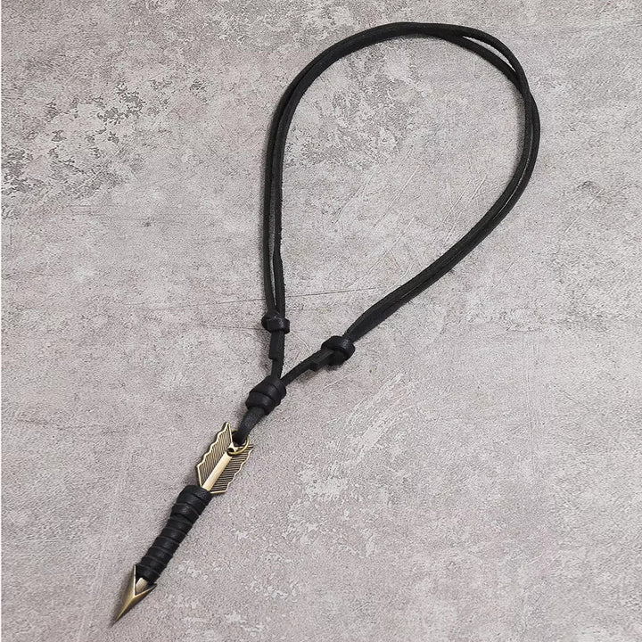 WorldNorse Vintage Arrow Finn Lederhalskette