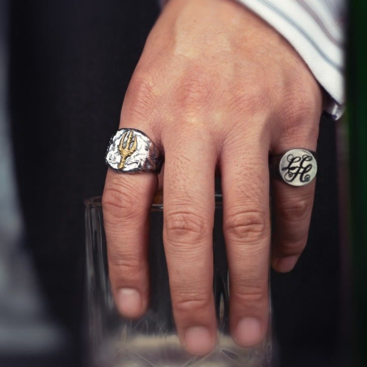 WorldNorse Vintage Poseidon Dreizack Verstellbarer Ring
