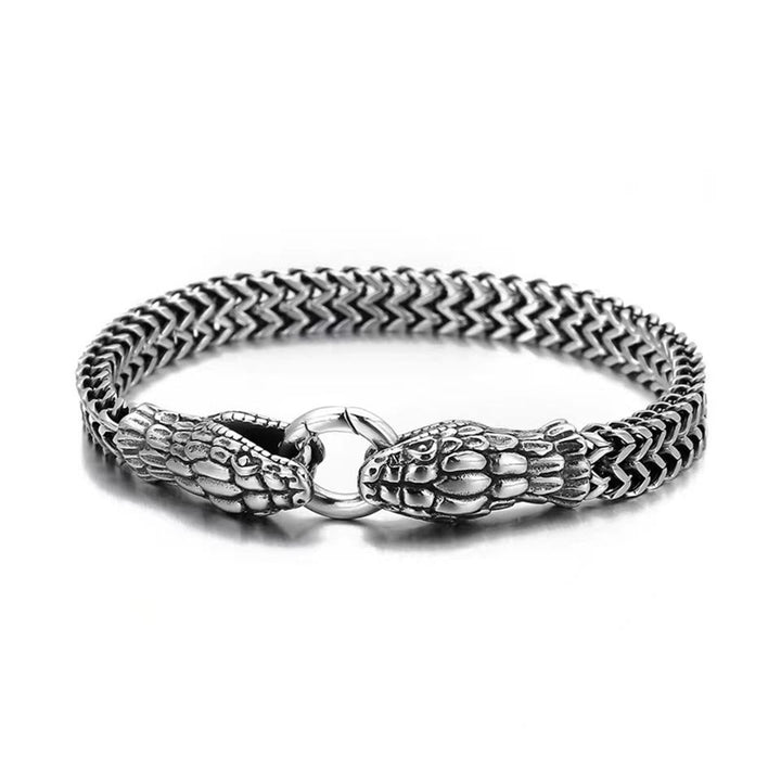 WorldNorse Doppel-Schlangenkopf-Armband für Herren