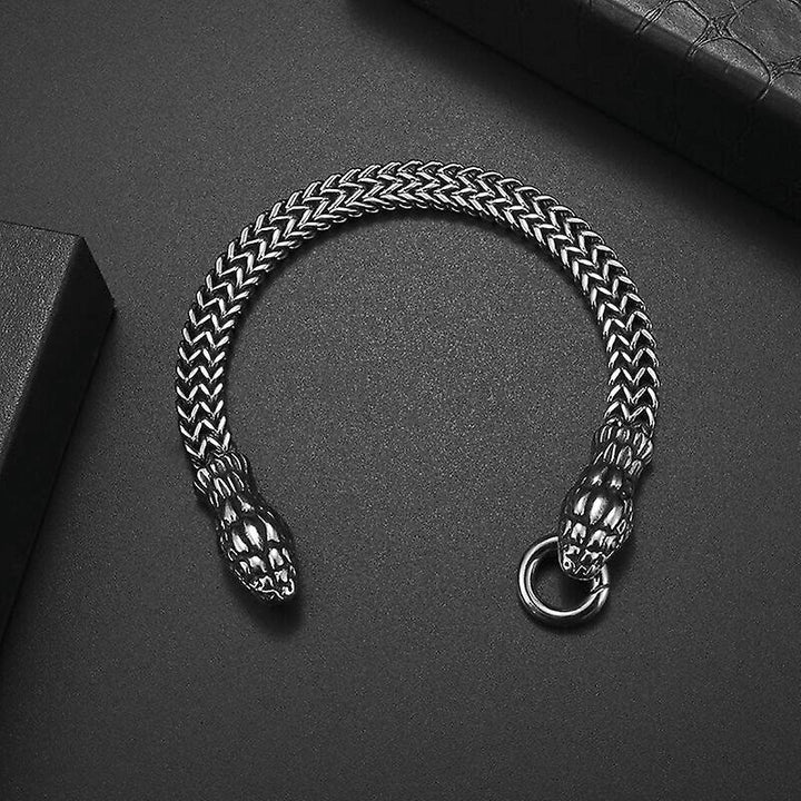 WorldNorse Doppel-Schlangenkopf-Armband für Herren