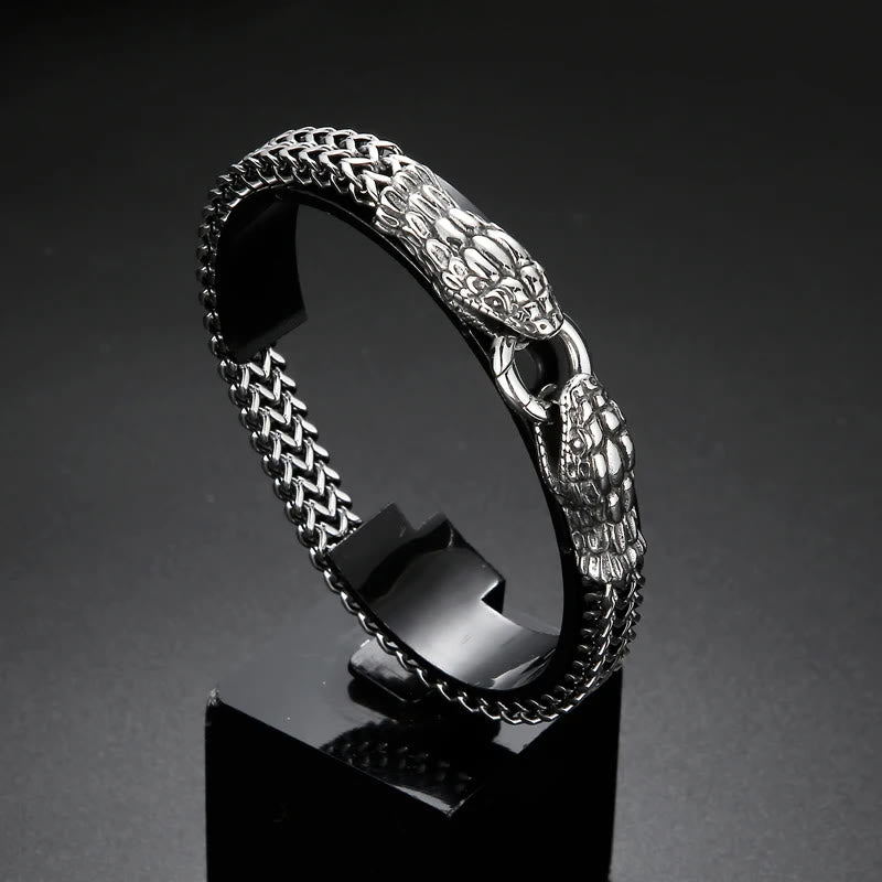 WorldNorse Doppel-Schlangenkopf-Armband für Herren