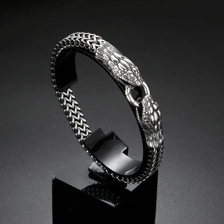 WorldNorse Doppel-Schlangenkopf-Armband für Herren