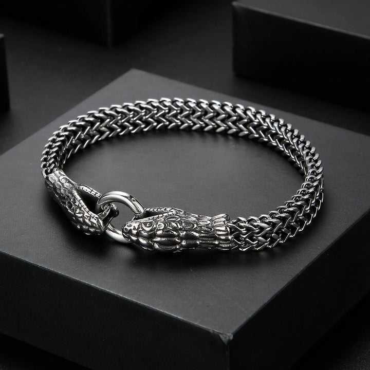 WorldNorse Doppel-Schlangenkopf-Armband für Herren