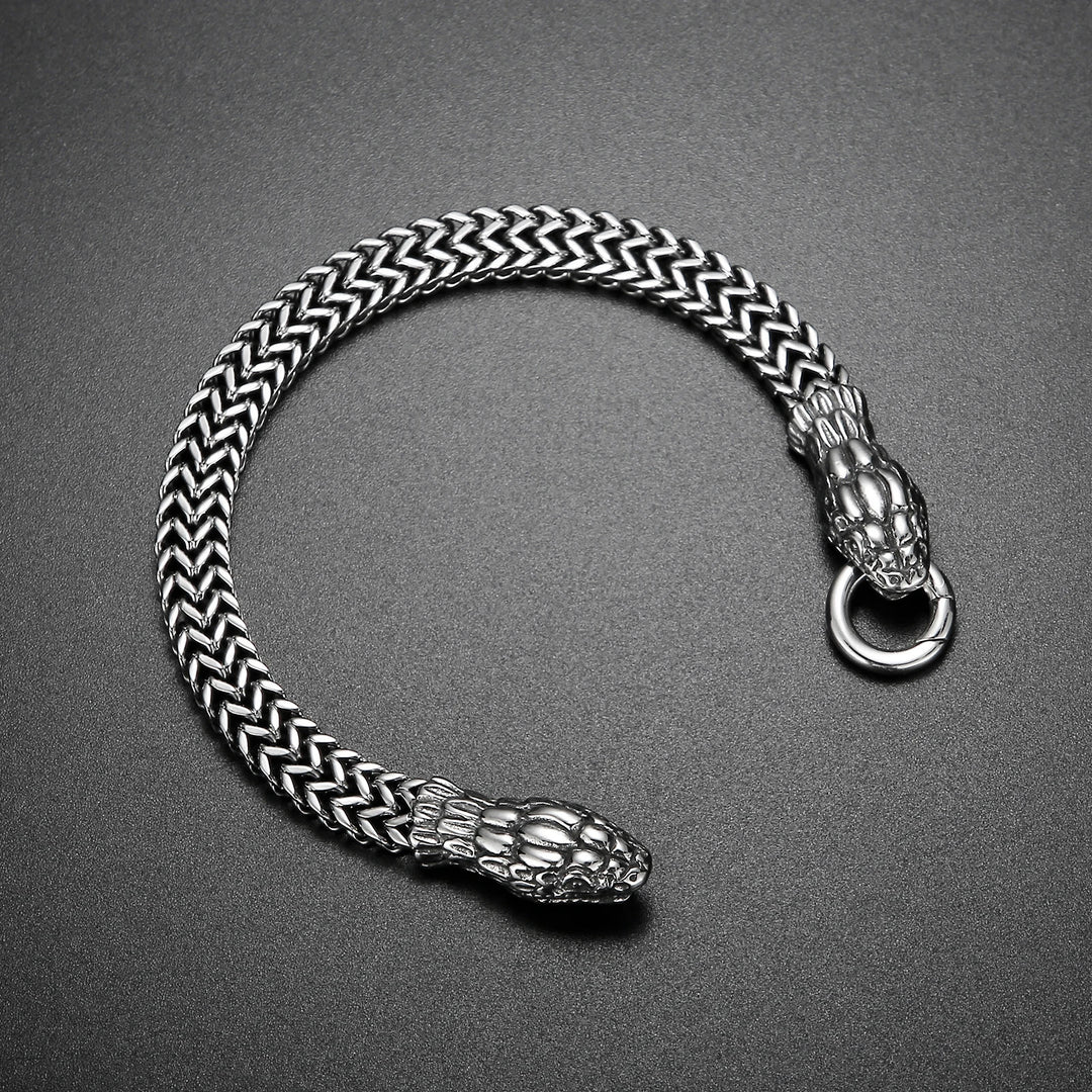 WorldNorse Doppel-Schlangenkopf-Armband für Herren