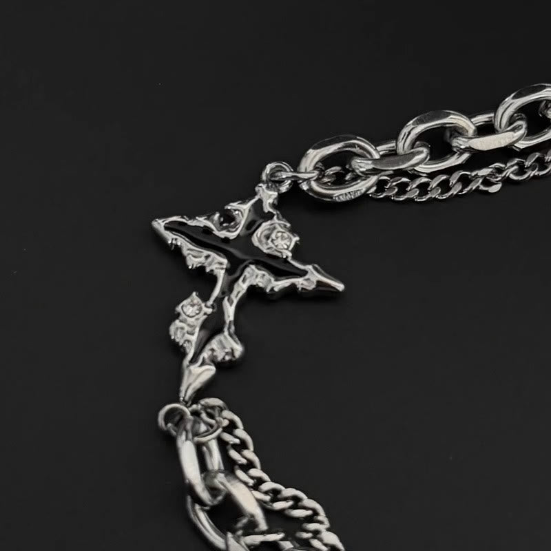WorldNorse Darkness Cross Kabelkettenarmband
