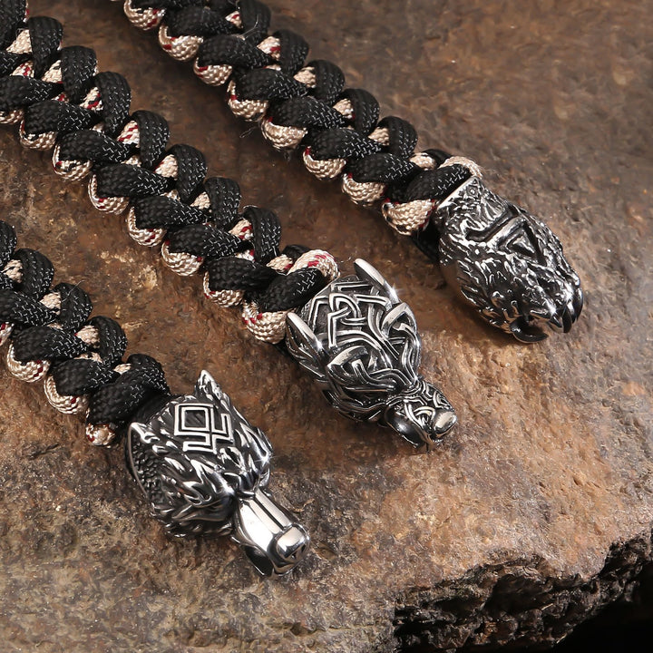 WorldNorse Wikinger-Armband mit Wolf und Bärenmotiv