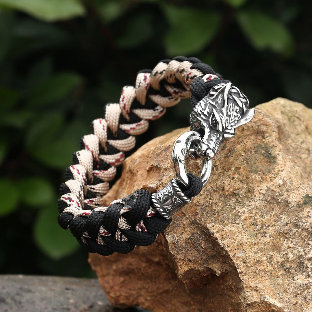WorldNorse Wikinger-Armband mit Wolf und Bärenmotiv