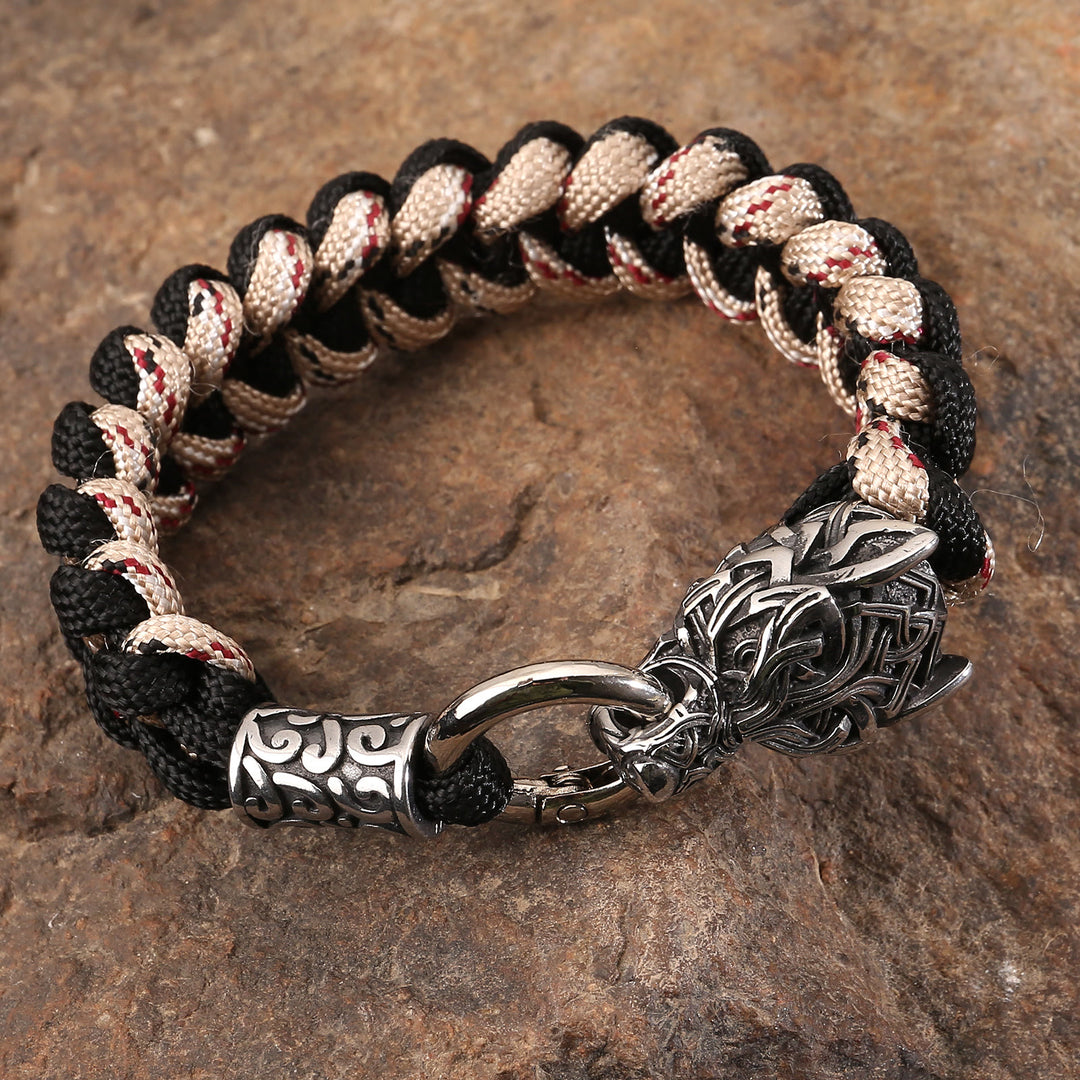 WorldNorse Wikinger-Armband mit Wolf und Bärenmotiv