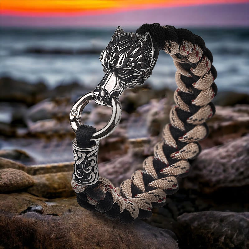WorldNorse Wikinger-Armband mit Wolf und Bärenmotiv