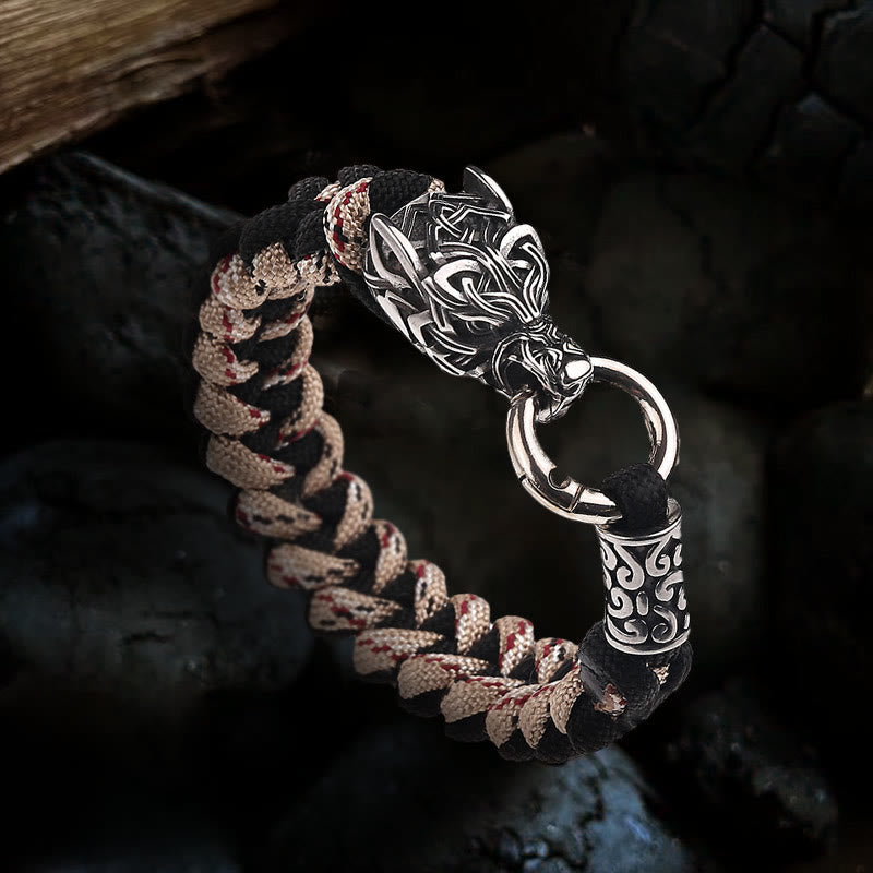 WorldNorse Wikinger-Armband mit Wolf und Bärenmotiv