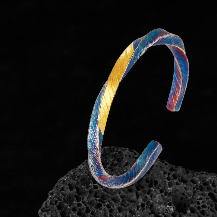 WorldNorse Armband aus 999er Sterlingsilber mit fließender Feuereinlage - Farbe Gold - 18 cm - image 7