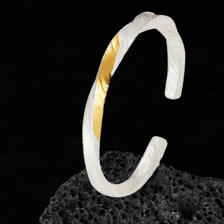 WorldNorse Armband aus 999er Sterlingsilber mit fließender Feuereinlage - Gold Silber - 18 cm - image 5