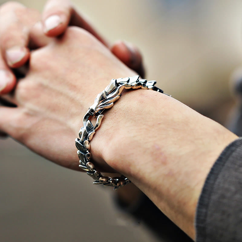WorldNorse 925 Sterling Silber Schutzkraft Drachenarmband