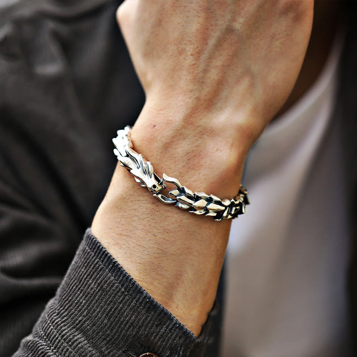WorldNorse 925 Sterling Silber Schutzkraft Drachenarmband