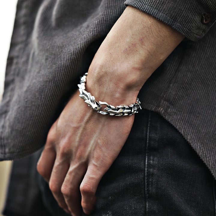 WorldNorse handgefertigtes 925er Silber Schutzkraft Drachenarmband - image 2