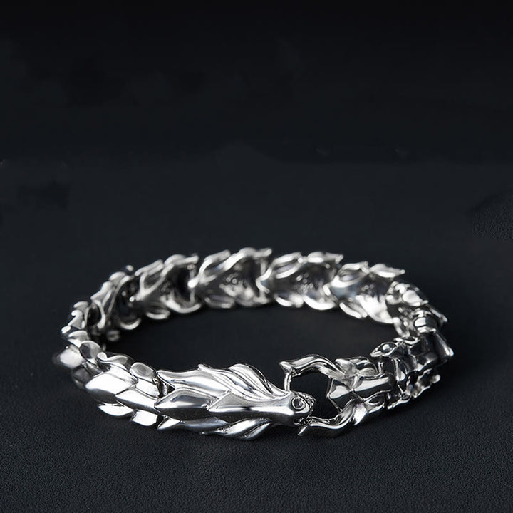 WorldNorse handgefertigtes 925er Silber Schutzkraft Drachenarmband - image 1