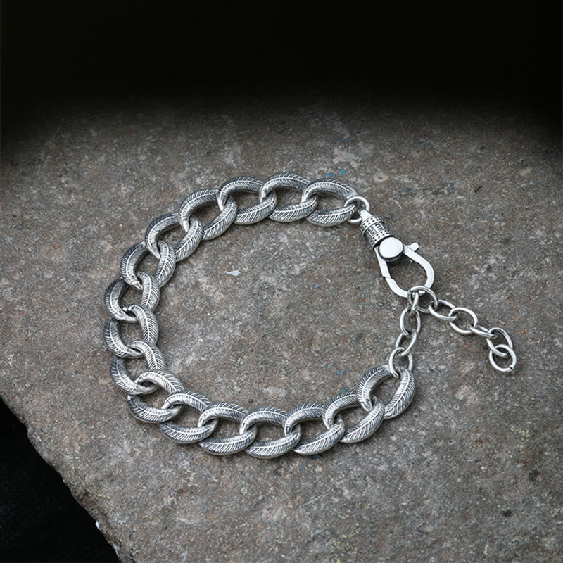 WorldNorse 925 Sterling Silber Feder Armband