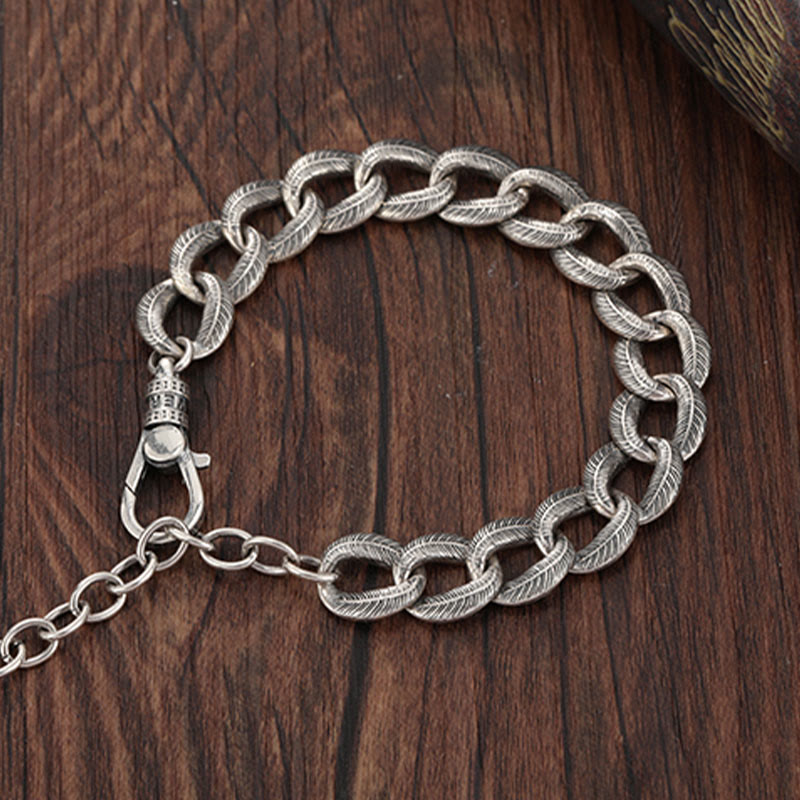 WorldNorse 925 Sterling Silber Feder Armband